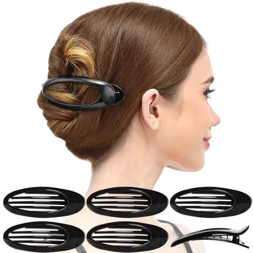 RC ROCHE ORNAMENT 6 pinzas para el cabello con garra plana para mujer, peine de apertura lateral curvada, agarre fuerte, agarre antideslizante,
