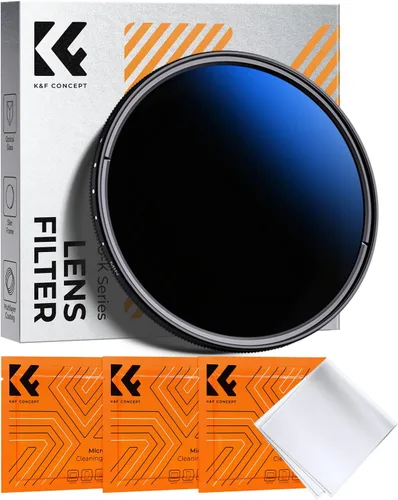 K&F CONCEPT Filtro de lente ND variable de 1.457 in ND2-ND400 (1-9 paradas) 18 recubrimientos multicapa de densidad neutra ajustable Filtro de lente