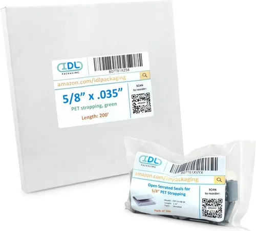 Miniatura 28 de IDL Packaging - PET-B-58-D Kit de flejado de poliéster de 5/8", estándar con dispensador - Todo lo que necesitas para atar un palet