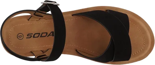 Miniatura 5 de Soda CHESTER Sandalias planas para mujer con hebilla de tobillo y correas cruzadas