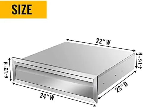 Miniatura 2 de Cajones de cocina para exteriores, cajones de acceso dobles para barbacoa de acero inoxidable con mango empotrado, cajones de isla para cocinas al