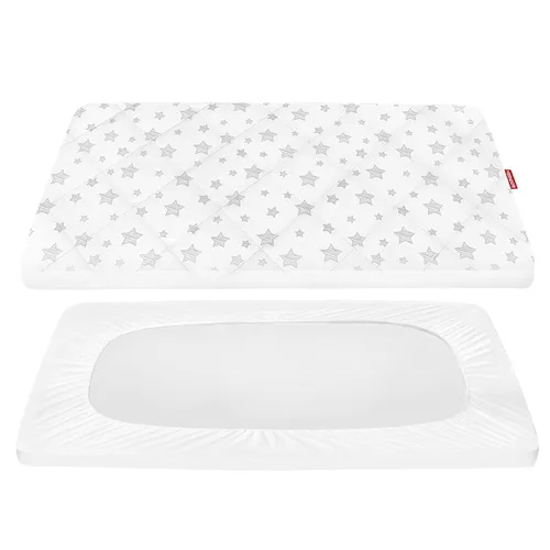 Miniatura 16 de Sábanas ajustables para Pack and Play, transpirables, gruesas, parque de juegos con estampado encantador 39"×27"×5", compatible con Graco Pack n