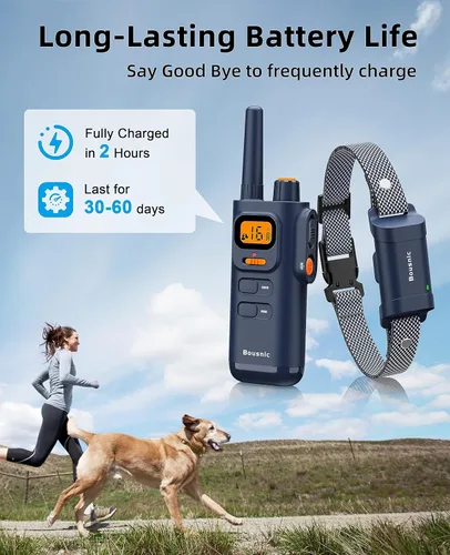 Miniatura 6 de Bousnic Collar de choque para perro con control remoto, [Nueva edición] Collar de entrenamiento de perros de 4000 pies para perros grandes, medianos