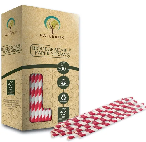 Miniatura 8 de Naturalik Paquete de 300/1000 pajitas de papel marrón extra duraderas, biodegradables, pajitas de papel sin toxinas de primera calidad a granel