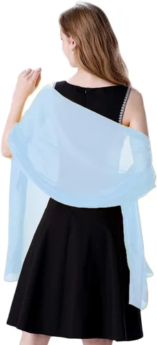 Miniatura 30 de Chales/mantones de gasa suave para vestidos, accesorios de mujer