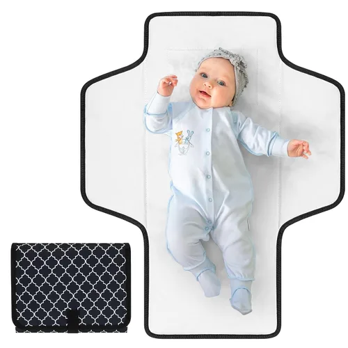 Miniatura 10 de Accmor Cambiador de pañales portátil, cambiador de bebé impermeable, almohadillas de cambio de pañales plegables para bebé Nube