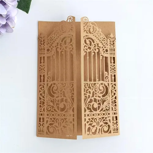Miniatura 8 de MillaSaw Black Gate - Tarjeta de invitación cortada con láser para boda, compromiso, sirena, fiesta de cumpleaños, 25