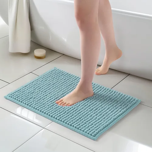 Miniatura 10 de FRESHMINT Alfombra de baño de felpilla gruesa y grumosa, 17"x24", alfombrilla de baño antideslizante, accesorio decorativo suave, linda alfombrilla