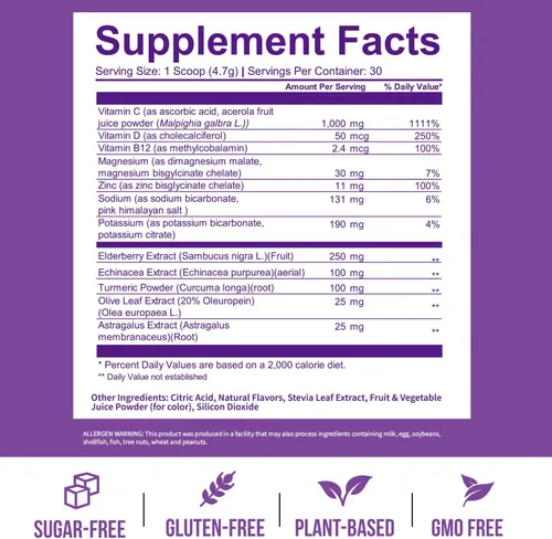 Miniatura 5 de GOBIOTIX Vitamina C - Suplemento de apoyo de defensa inmunológica - Potenciador de bienestar en polvo de inmunidad - Superalimento vegano - Baya