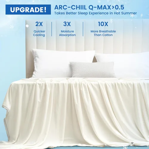 Miniatura 6 de PHF Manta de Tiro de Enfriamiento Doble para Personas que Duermen con Calor, Arc-Chill Q-Max>0.5 con Enfriamiento Doble, Manta de Verano Absorbe