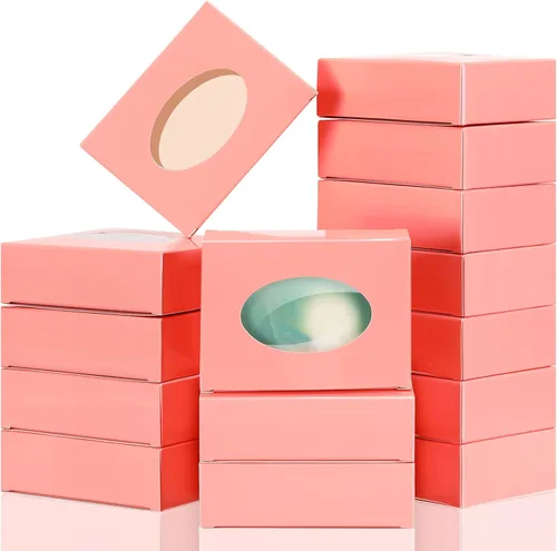 Miniatura 9 de Spakon 30 cajas de jabón para jabones caseros de 3.8 x 2.8 x 1.2 pulgadas, cajas de jabón rectangulares con ventana, pequeña caja de regalo