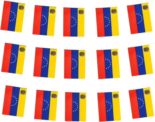 Miniatura 38 de Bandera de Colombia, bandera colombiana, pequeña cadena de banderas de Colombia, mini banderas colombianas, utilizada para fiestas, escuela, eventos