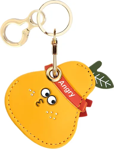 Funda de Llavero de Cuero Compatible con AirTag, Linda Cubierta de Etiqueta de Aire con Anillo de Llavero, Estuche para Rastreador GPS para Llaves