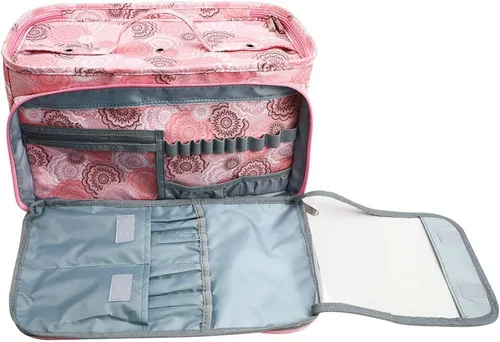Miniatura 7 de Bolsa de ganchillo, organizador de almacenamiento de hilo sin enredos con 3 ojales, bolsa de punto y organizador de bolsas grandes para proyectos