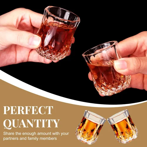 Miniatura 3 de Meanplan Juego de mini vasos de chupito de 1.7 onzas, vasos de degustación, base pesada, taza de chupito transparente, lindas tazas de vino Cordial