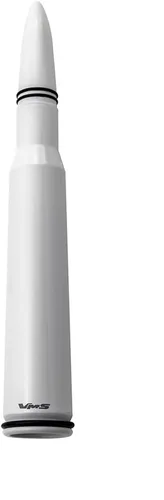 Miniatura 2 de VMS Racing Antena de bala blanca calibre 50 con anillos negros en calibre pesado mecanizado CNC de aluminio corto compatible con Nissan Frontier