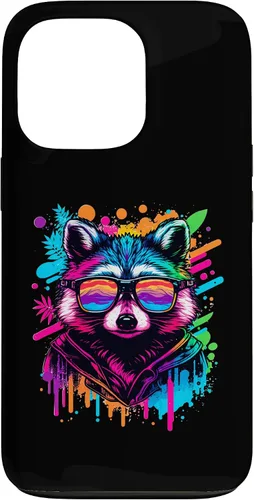 Miniatura 10 de Rainbow Raccoon Sunglasses Vaporwave Synthwave Retrowave Case for iPhone 17 Pro