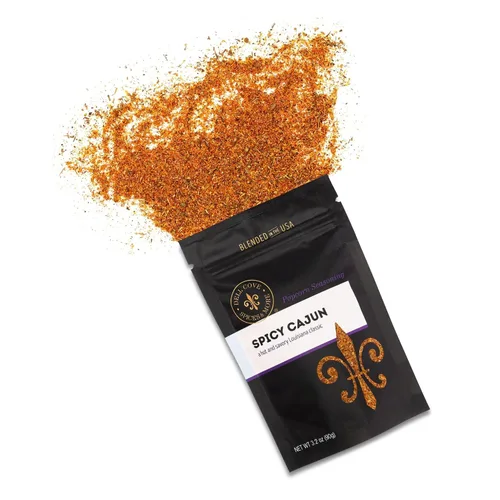 Miniatura 4 de Dell Cove Spices Condimento picante para palomitas cajún Sin OMG y sin gluten Apto para veganos Palomitas de maíz con un toque picante