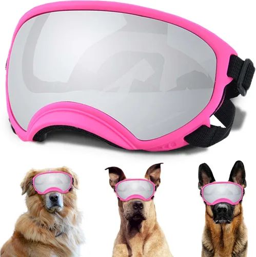 Miniatura 18 de Gafas de sol grandes para perros con correa ajustable, protección UV, a prueba de victorias, adecuadas para perros medianos y medianos