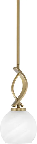 Miniatura 43 de Toltec Lighting Cavella Stem Colgado Mini colgante, acabado grafito, vidrio de muselina blanca de 4 pulgadas