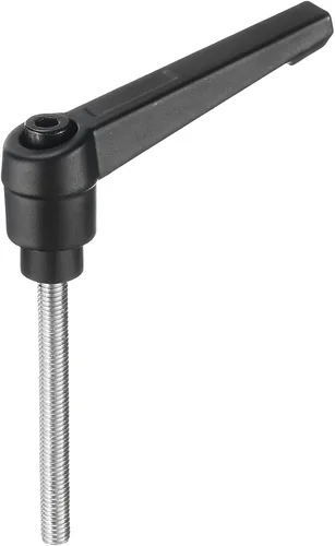 Miniatura 22 de uxcell Manija de palanca de sujeción ajustable M5 x 0.787 in óxido negro métrico acero al carbono macho roscado perillas de mano con botón