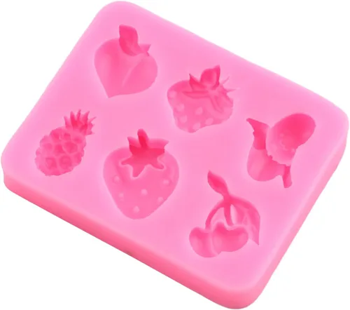 Miniatura 8 de Moldes de fondant de frutas, fresa, cereza, piña, plátano, melocotón, molde de silicona para decoración de tartas de azúcar, decoración de cupcakes