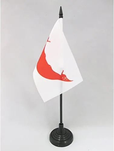 Miniatura 8 de Bandera de mesa de Anguila de 4 x 6 pulgadas, bandera de escritorio británica de Anguila, 5.9 x 3.9 in, palo y base de plástico negro AZ FLAG