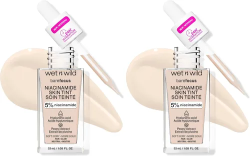 Miniatura 33 de wet n wild Bare Focus Tinte para la Piel, Enriquecido con 5% Niacinamida, Cobertura Ligera Transparente Modulable, Acabado Radiante Natural, Claro
