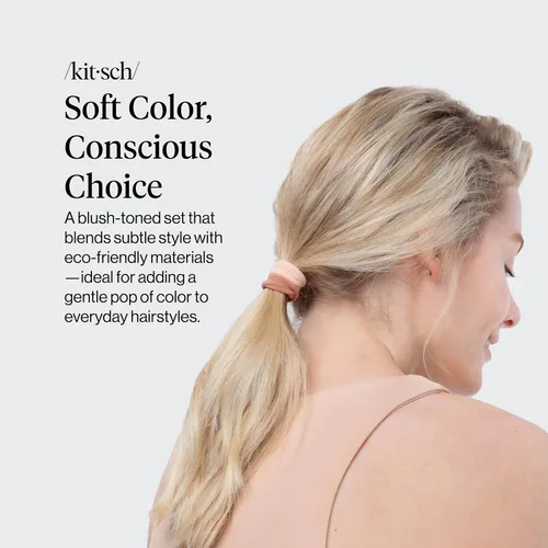 Miniatura 2 de Kitsch Lazos de nailon para el cabello sin daños, bandas elásticas para el cabello para una sujeción fuerte durante todo el día, soportes para cola