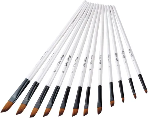 Miniatura 4 de Amosfun Juego de pinceles de pintura de nailon de madera, juego de agua para pintura al óleo, pinceles de pintura, suministros de dibujo de arte