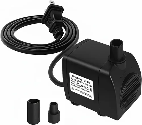 SongLong Bomba sumergible de 200 GPH (800 L/H 15 W) ultra silenciosa con protección contra sobrecalentamiento, elevación de 5.2 pies de alto para