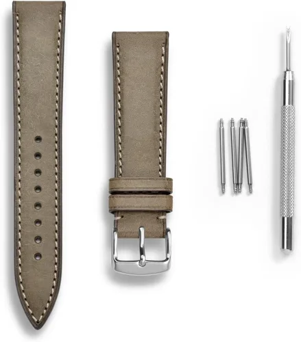 Miniatura 3 de WOCCI Correas de reloj nobuck con hebilla de acero inoxidable, correas de repuesto de cuero italiano de 0.551 in, 0.709 in, 0.787 in, 0.866 in