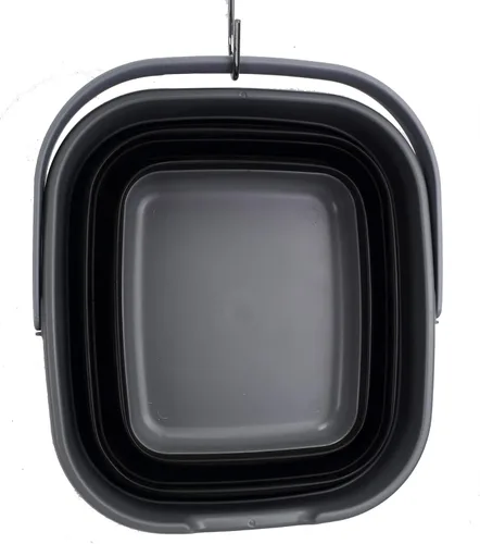Miniatura 5 de SAMMART Cesta rectangular plegable de 10 litros (2.6 galones) (gris/negro (juego de 2))