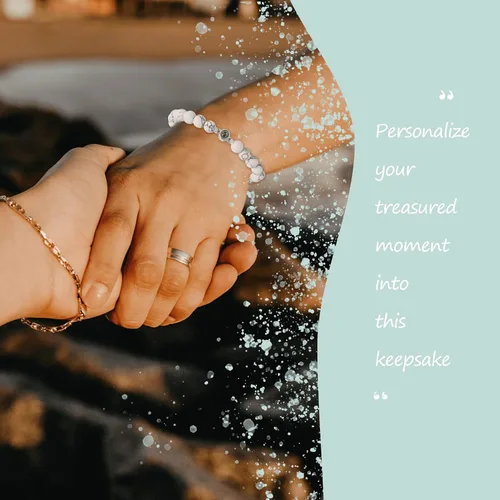 Miniatura 5 de EMIRISTIC Pulsera de fotos personalizada, pulsera de cadena cubana de piedra natural con imagen personalizada, regalo para cualquier día especial