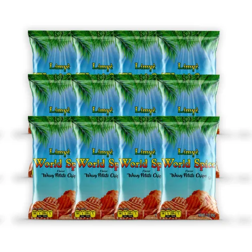Miniatura 10 de Limyé Papas fritas, sabor a especias mundiales, certificado Kosher, sin alérgenos, sin OMG, sin gluten, papas fritas veganas, 3 onzas (4P)