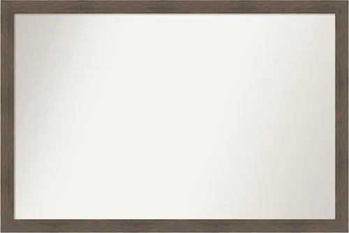 Miniatura 384 de Amanti Art Espejo de pared personalizado no biselado (24 x 27 pulgadas), marco estrecho de nogal chipre - varios tamaños personalizados - Espejo