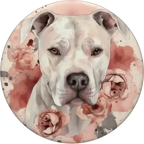 Miniatura 3 de Dogo Argentino Rosas Flor Acuarela Dogo Argentino PopSockets Estándar PopGrip