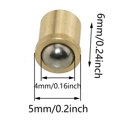 Miniatura 2 de ZCZQC Cerradura de cierre de bola cargada con resorte de 0.197x0.236 in, 10 Uds. para armario de puerta