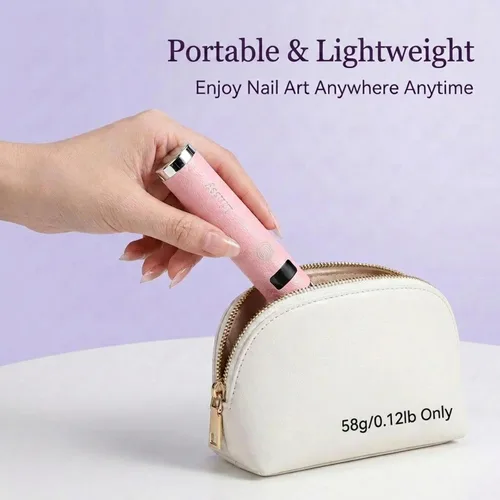 Miniatura 9 de Linssy - Mini luz UV para uñas con sensor automático y soporte de cuello de cisne, lámpara de uñas inalámbrica portátil con pantalla LCD, luz UV