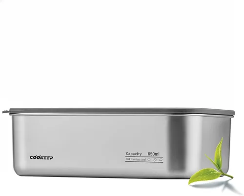 Recipientes de alimentos de acero inoxidable de 22 oz/22.0 fl oz, recipientes de acero inoxidable con tapas, recipientes para aperitivos, lonchera,