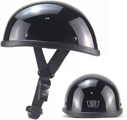 Gorro de perfil bajo para motocicleta, pequeño y ligero, aprobado por DOT, gorra de calavera retro para hombres y mujeres, estilo alemán, novedoso