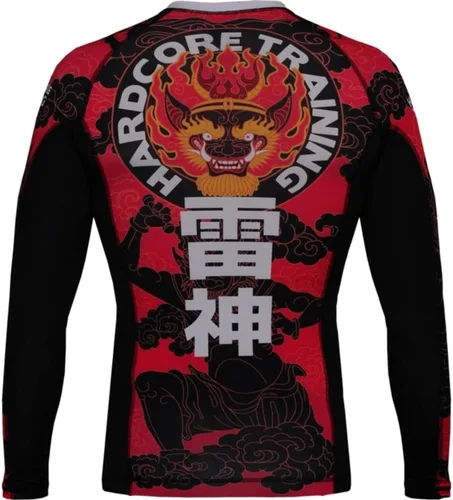 Miniatura 2 de Hardcore Training Camiseta de compresión para hombre, manga larga, Jiu Jitsu, MMA No-Gi, BJJ apretada, capa base de combate