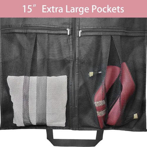 Miniatura 4 de Bolsas de vestir para vestidos largos, bolsas de ropa de 65 pulgadas para colgar ropa, bolsas de vestir para almacenamiento en armario y viajes