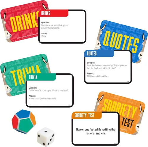 Miniatura 7 de University Games Drunk Ass Team Trivia Game, para edades de 21 años y hasta 4 o más jugadores