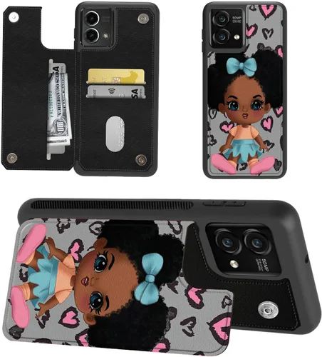 Miniatura 15 de Funda tipo cartera para Moto G Stylus 5G 2023 con soporte para tarjetas, bloqueo RFID, piel sintética, función atril, cierre magnético, funda