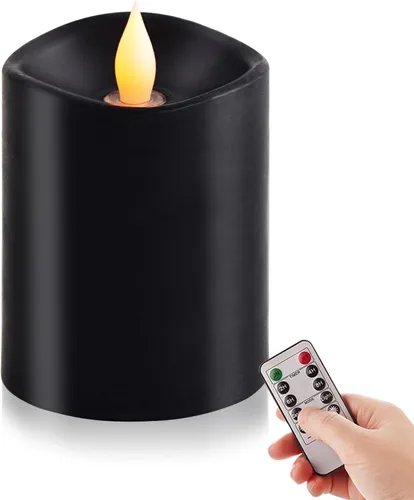 Miniatura 11 de Juego de 1 velas sin llama de 3 x 4, batería de 2 AA, 600 horas, velas parpadeantes con temporizador, velas sin llama de 4 pulgadas con control