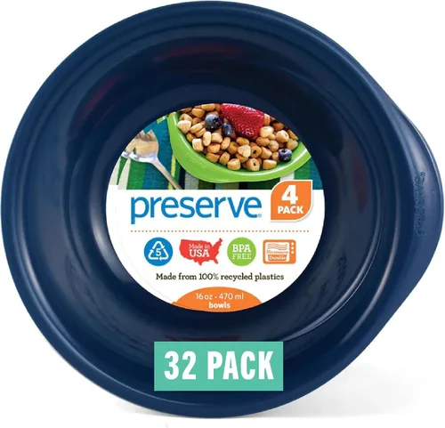 Miniatura 14 de Preserve Everyday - Juego de 4 cuencos de plástico reciclado de 16 onzas, rojo pimienta Rojo (Pepper Red)