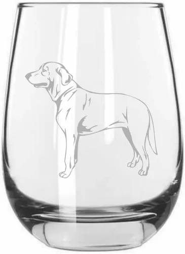Miniatura 227 de Sakhalin Husky Dog - Copa de vino grabada personalizada de 15.25 onzas sin tallo
