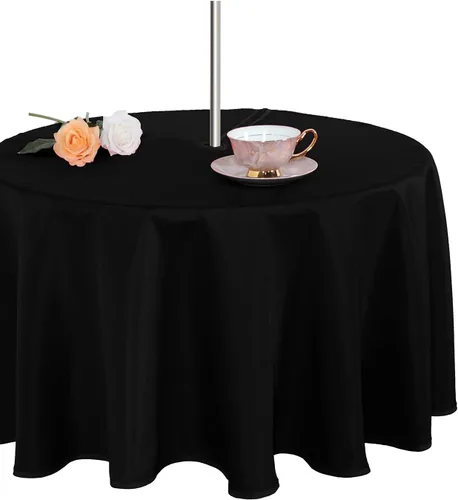 Miniatura 12 de Fitable Cubierta de Mesa Ovalada Oblonga para Exteriores e Interiores - Mantel Lavable Impermeable Sin Arrugas con Cremallera y Orificio para Beige