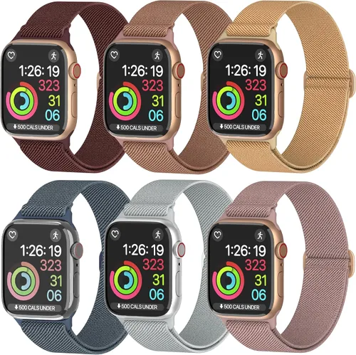 Miniatura 10 de Correas de nailon para Apple Watch unisex – iWatch 1/2/3/4/5/6/7/8/9/SE/Ultra 2 correas para 1.496 in/1.575 in/1.614 in/1.654 in/1.732 in/1.772
